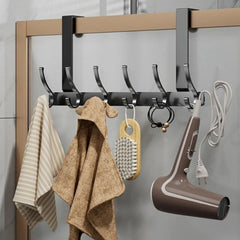 Key Coat Clothes Door Holder Rack Hook Wall Mounted Hanger 6 Hooks Aluminum