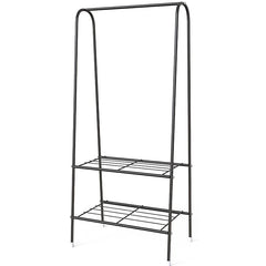 Double Rail Standing Clothes Rack Clothes Rail Shoes Rack Storage Shelf Wall Clothes Rack for Wardrobe Room Bedroom Living Room