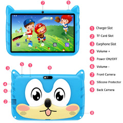 BDF 7 Inch Kid Tablet Android 13, 4GB RAM 64GB ROM,1TB Expand,5G WiFi,4000MAH Battery,Dual Camera, Children's Gift Kids Software