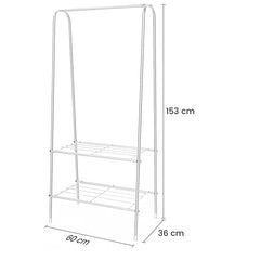 Double Rail Standing Clothes Rack Clothes Rail Shoes Rack Storage Shelf Wall Clothes Rack for Wardrobe Room Bedroom Living Room