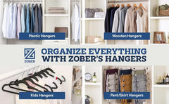 ZOBER Velvet Hangers 50 Pack - Heavy Duty Pink Hangers for Coats, Pants & Dress Clothes - Non Slip Clothes