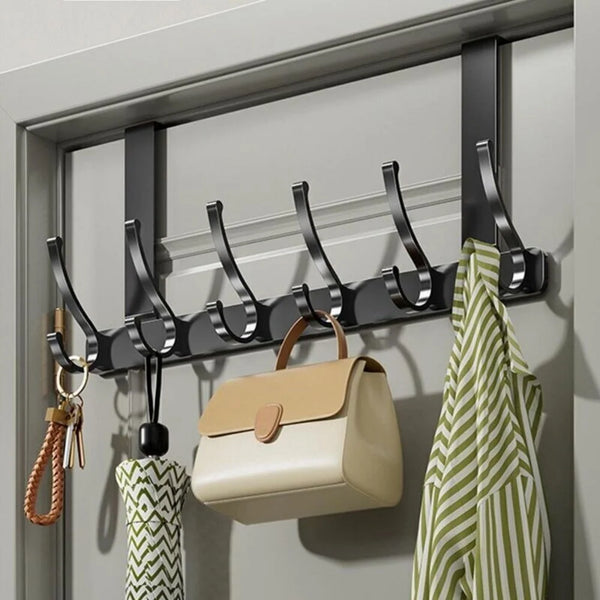 Key Coat Clothes Door Holder Rack Hook Wall Mounted Hanger 6 Hooks Aluminum