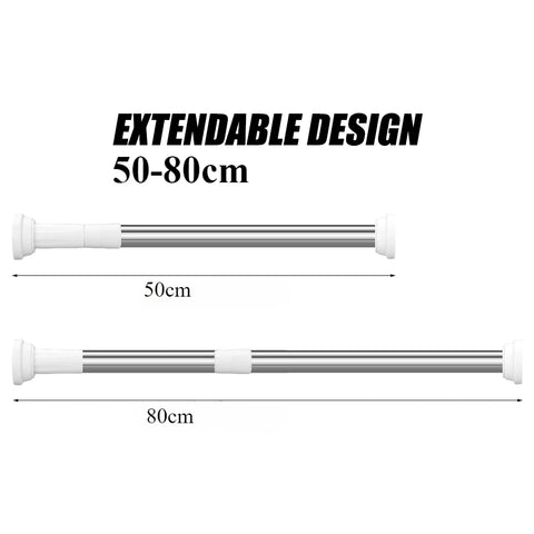 Telescoping Metal Shower Curtain Pole Tension Curtain Rod Tension Curtain Rod Bathroom Accessories(110-200/90-160cm)