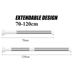 Telescoping Metal Shower Curtain Pole Tension Curtain Rod Tension Curtain Rod Bathroom Accessories(110-200/90-160cm)