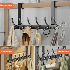 Key Coat Clothes Door Holder Rack Hook Wall Mounted Hanger 6 Hooks Aluminum