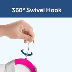 ZOBER Velvet Hangers 50 Pack - Heavy Duty Pink Hangers for Coats, Pants & Dress Clothes - Non Slip Clothes