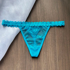 Personality Custom Name Crystal Letter Thong Lace Bikini Panties G-String Low Waist Briefs Sexy Body Jewelry for Hot Wife Gift