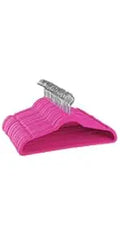 ZOBER Velvet Hangers 50 Pack - Heavy Duty Pink Hangers for Coats, Pants & Dress Clothes - Non Slip Clothes