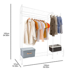 Clothing Rail Coat Rack Movable Multi-Rail Clothes Shelf Floor-Standing Clothes Hanger Bedroom Clothes Rack Stand