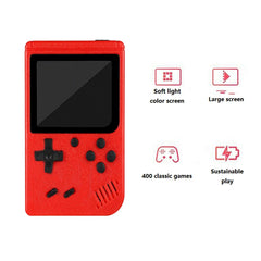 A Red Retro Classic Games Children's Handheld Small Game Console With 400 Game Charging Can Be Connected To The TV