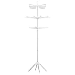 SONGMICS Clothes Airer, Clothes Drying Rack with 11 Rotatable Arms for Hangers, 4-Leg Indoor Folding Laundry Rack